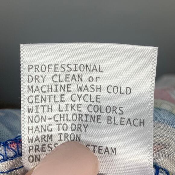 Haute Hippie Wide Leg Pants Womens Small Beige Blue Red Boho Print Pull On - Picture 8 of 8